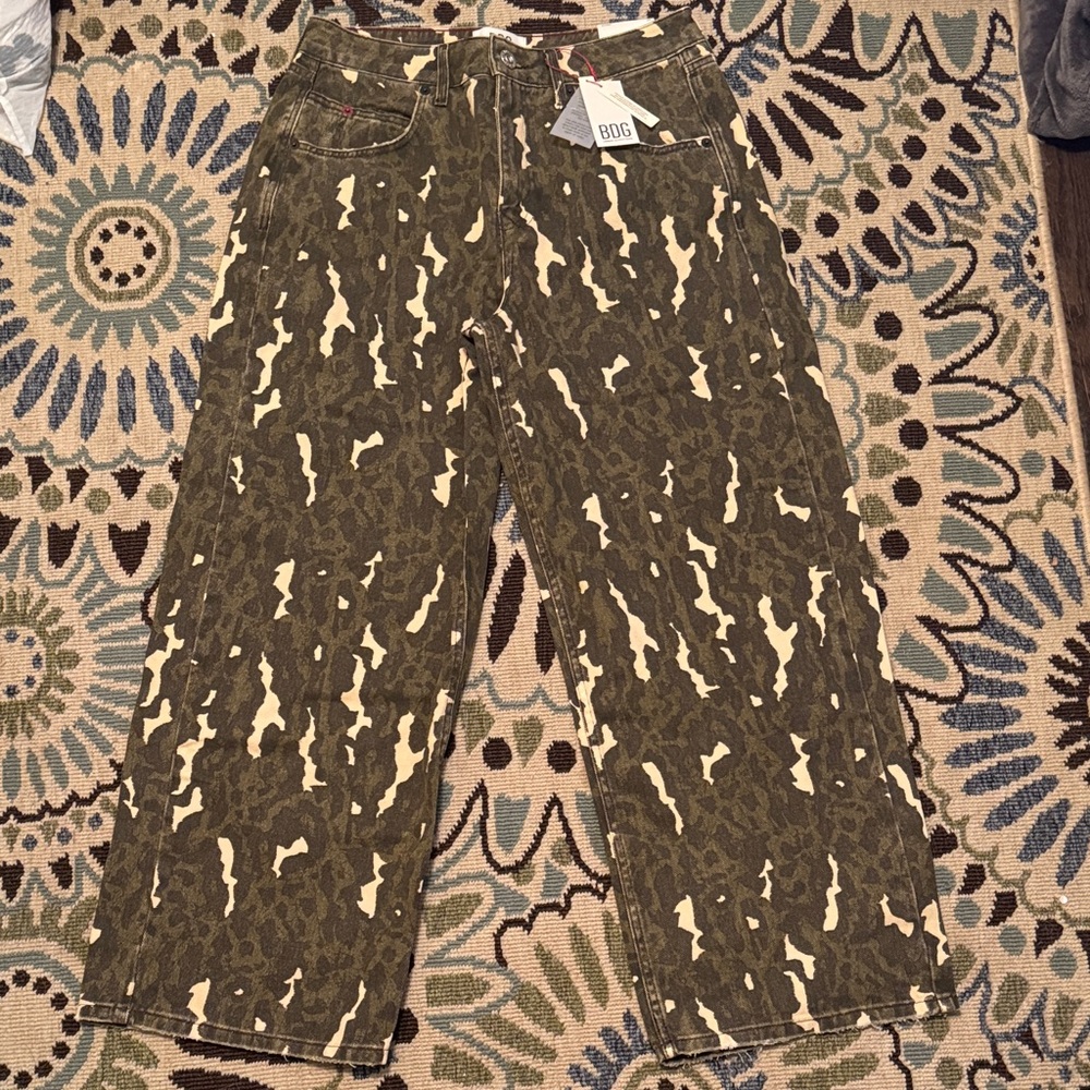BDG Olive Camouflage/Animal Print Jeans